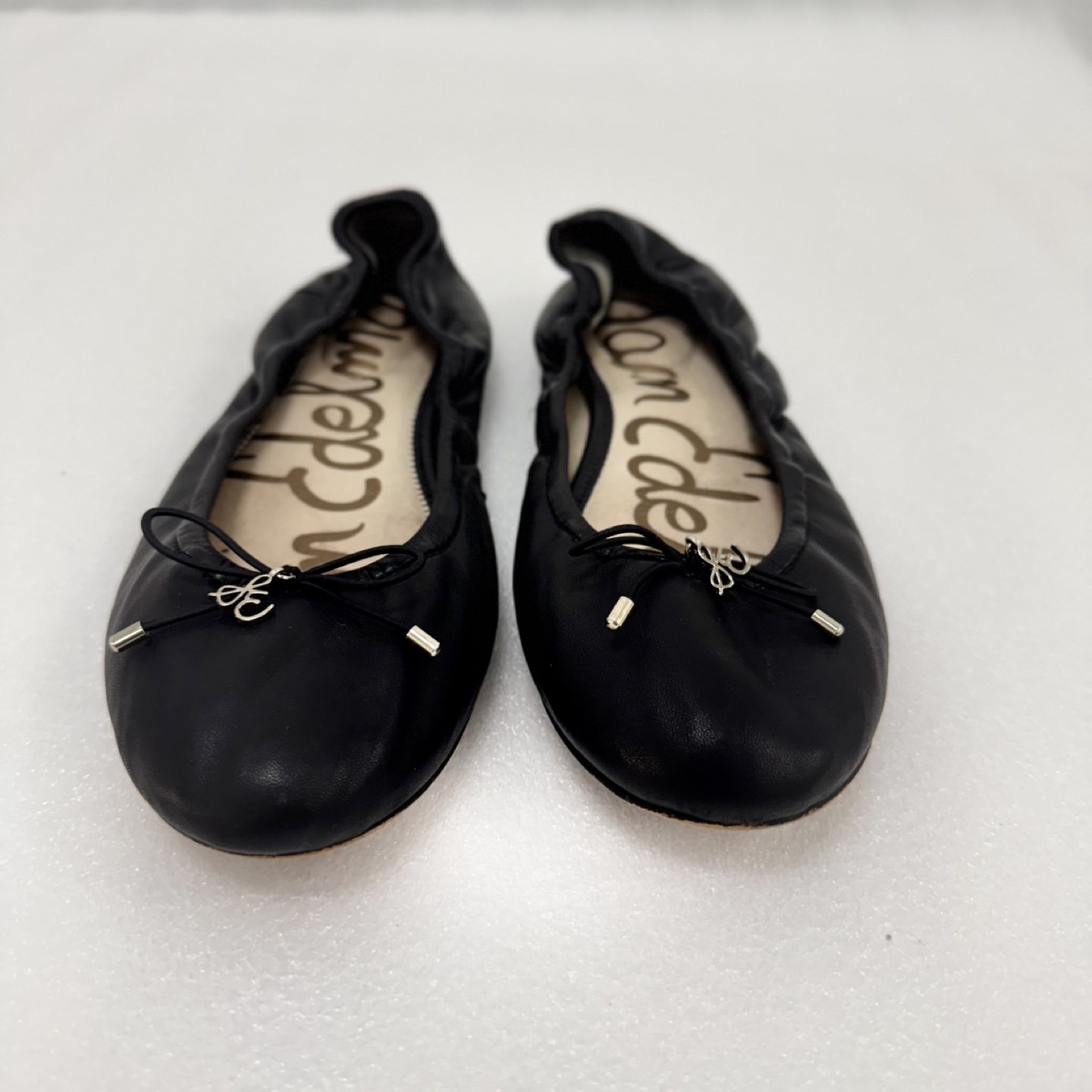 Sam Edelman Black Leather Ballet Flats – Size 8W