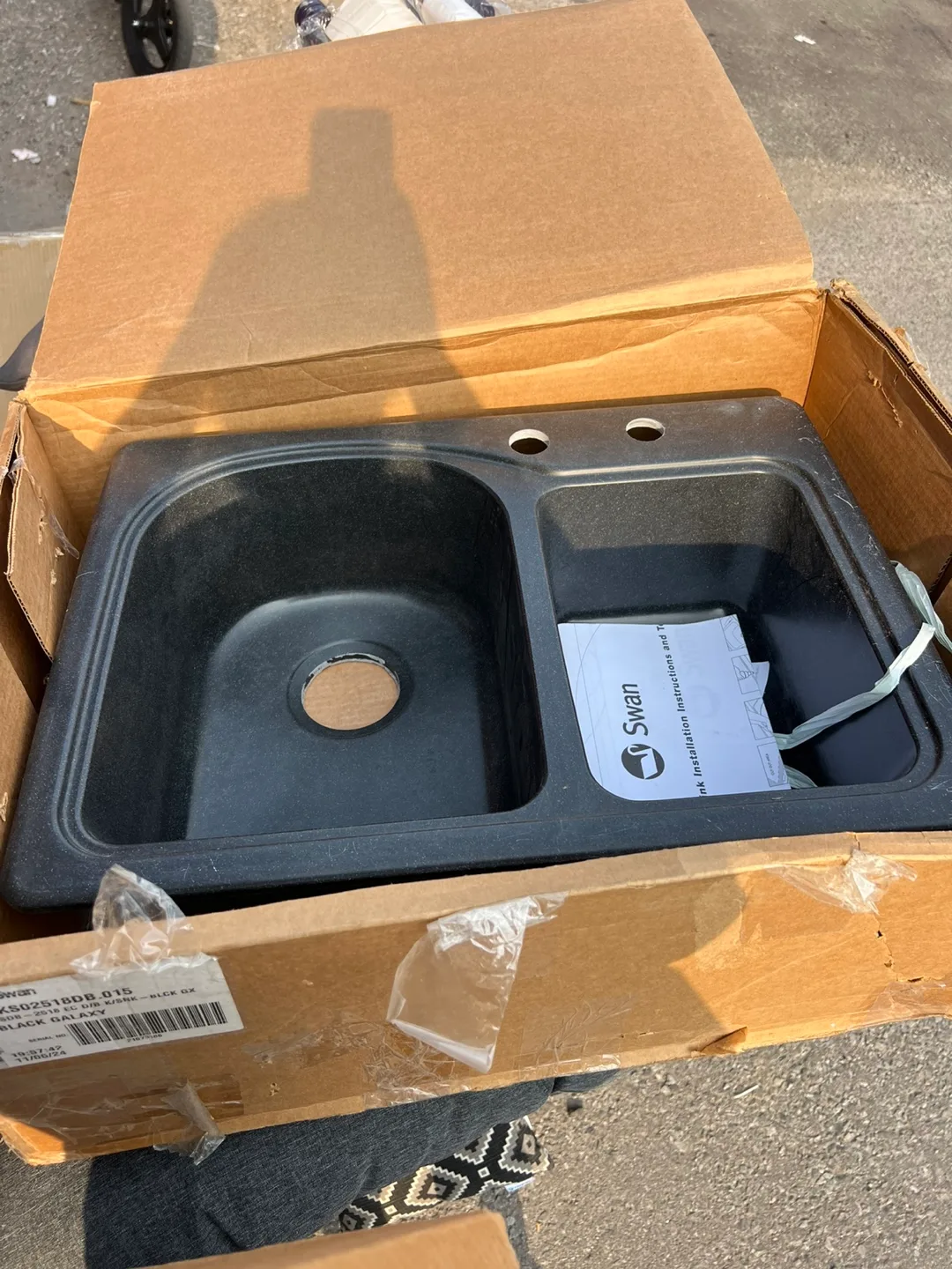 Swan Black Galaxy Granite Composite Kitchen Sink thumbnail