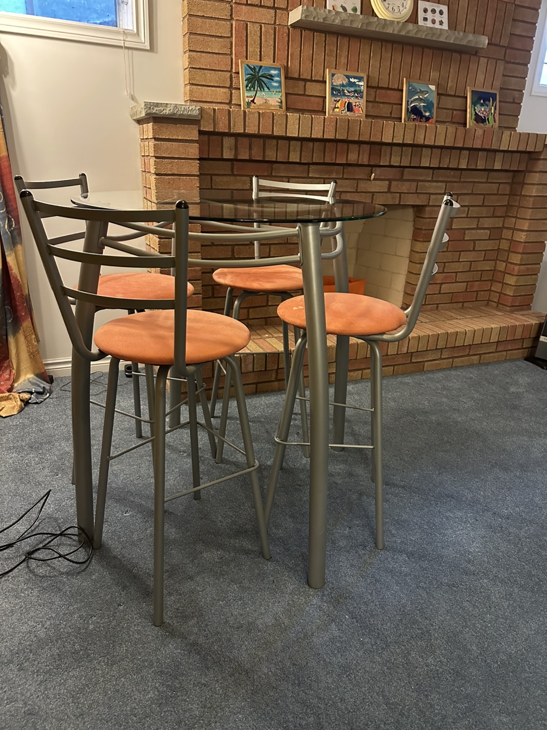 Bar table and high chair set