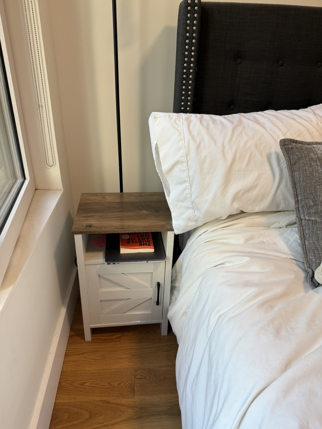 White & Wood Accent Nightstands