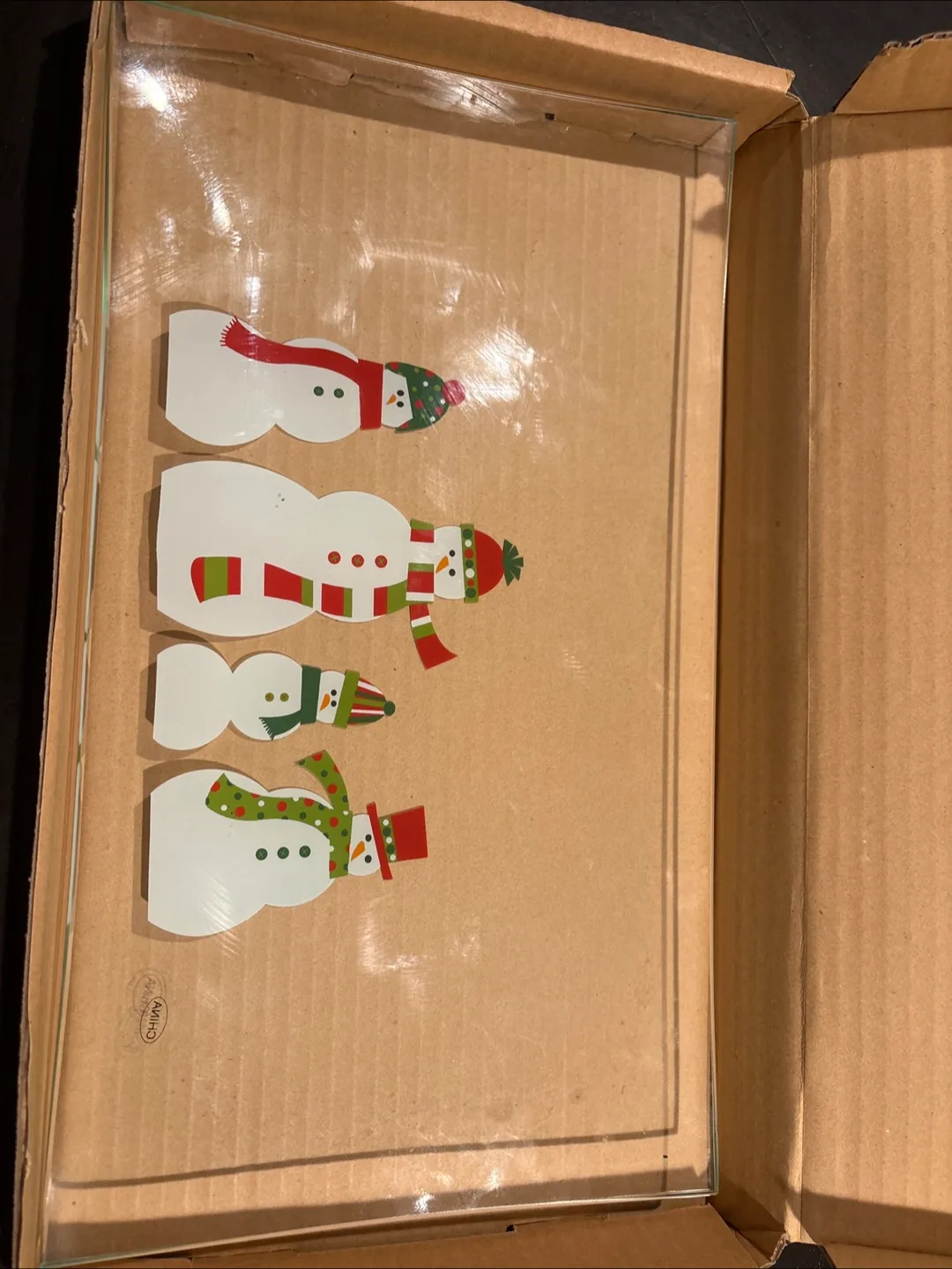 Snowman Glass Serving Tray thumbnail