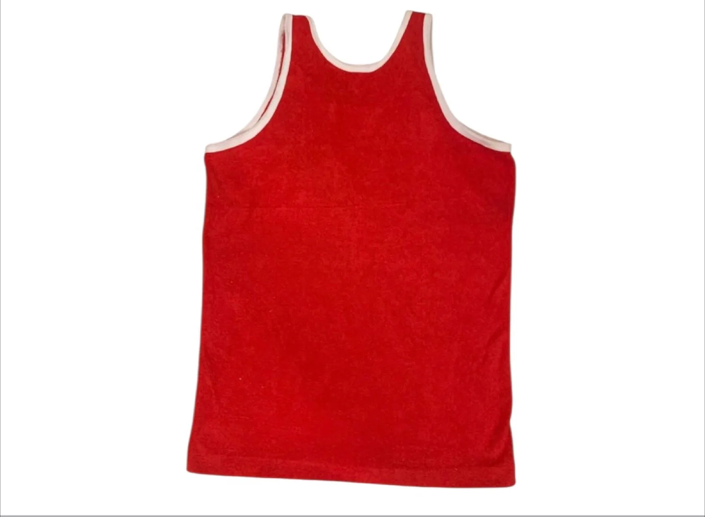 Vintage Authentic 80s Red Terrycloth Sports Tank S/M image indicator(6)
