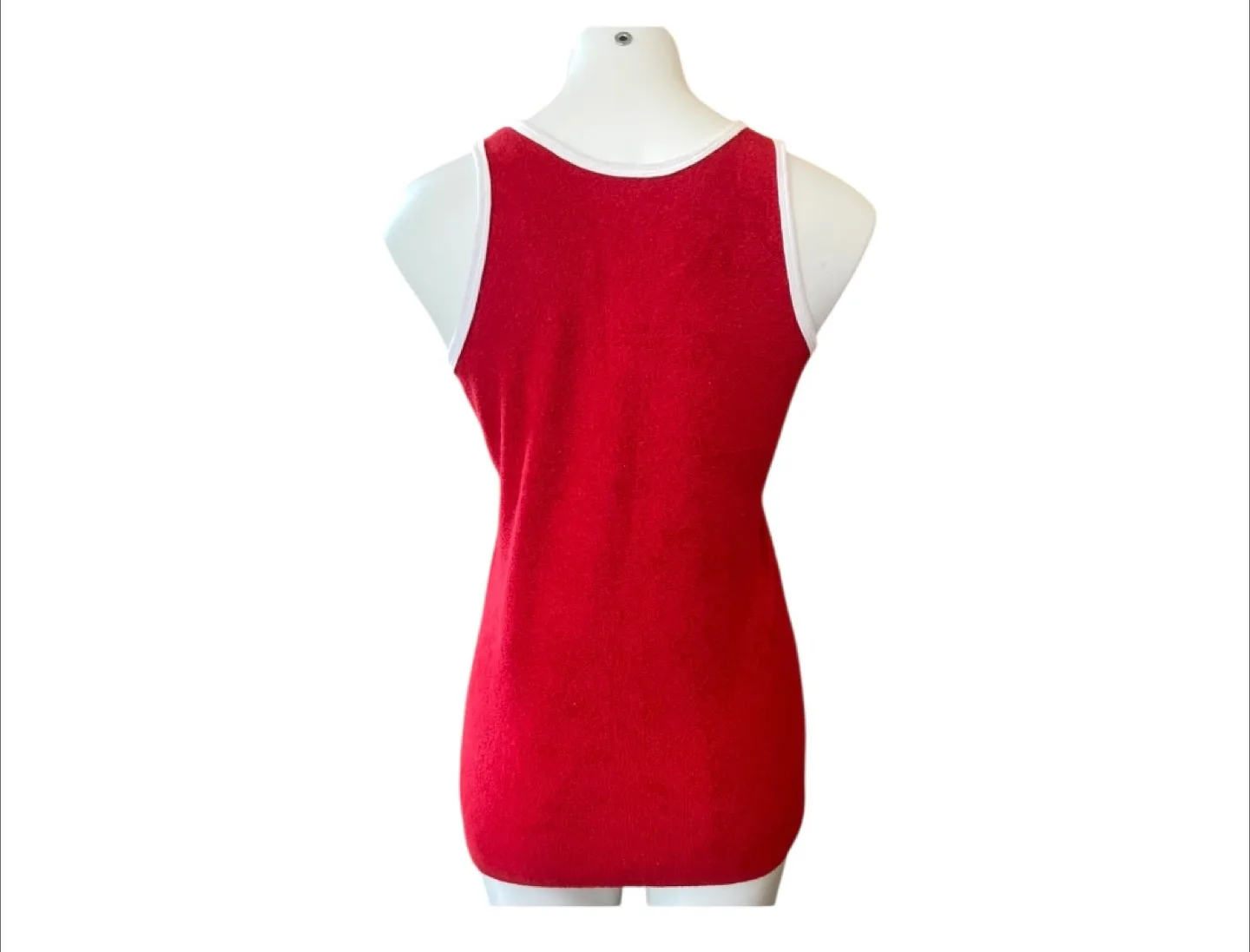 Vintage Authentic 80s Red Terrycloth Sports Tank S/M image indicator(4)
