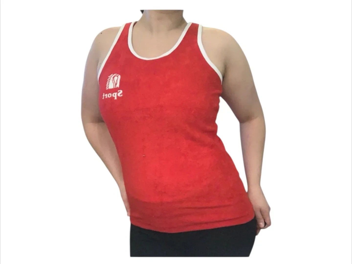 Vintage Authentic 80s Red Terrycloth Sports Tank S/M image indicator(8)