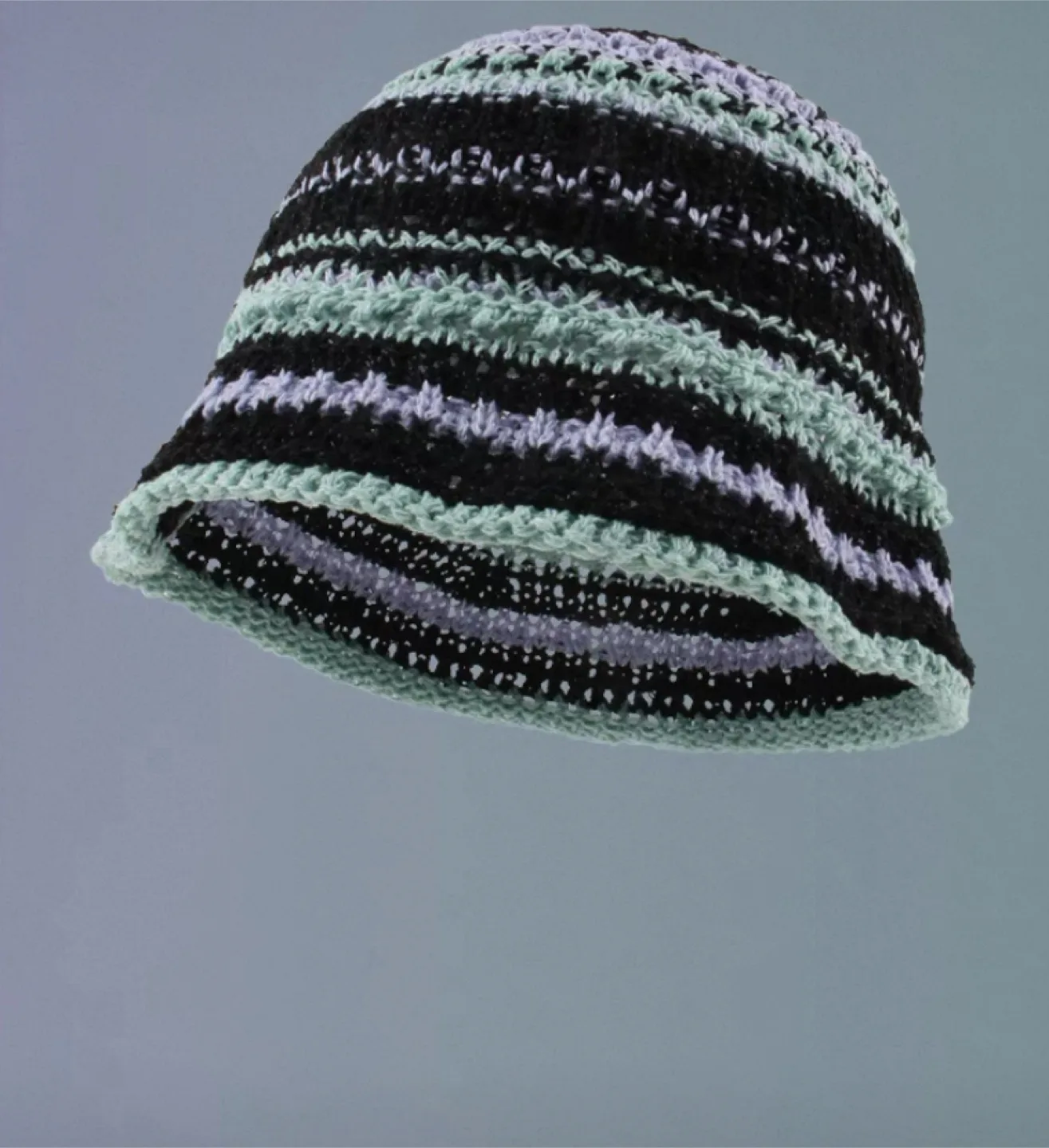 Striped Crochet Bucket Hat thumbnail