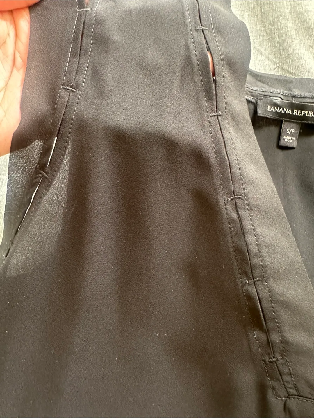 Banana Republic Black Sleeveless v-neck blouse- Size S image indicator(5)