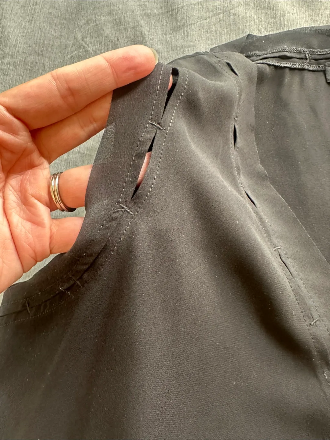 Banana Republic Black Sleeveless v-neck blouse- Size S image indicator(4)