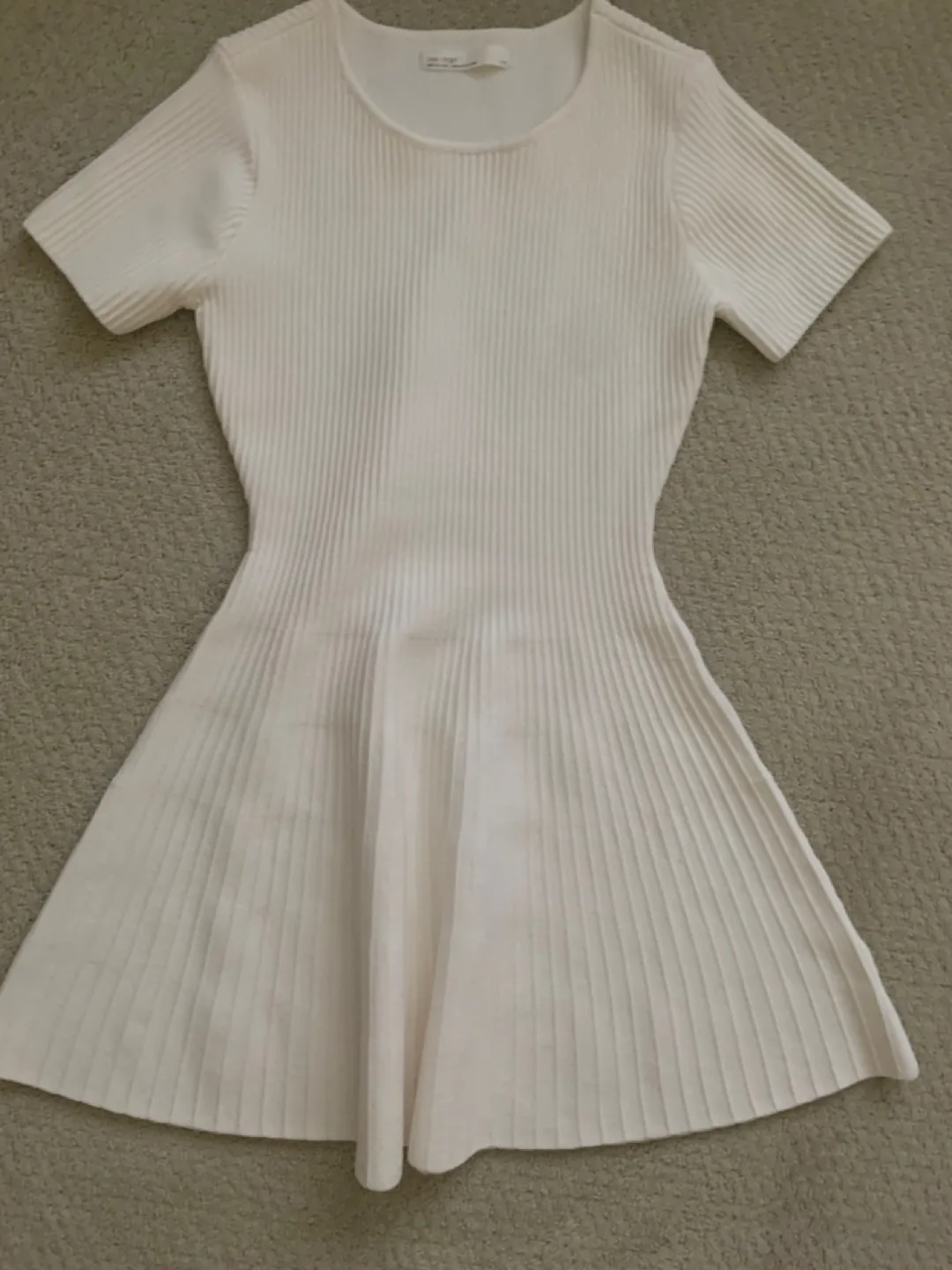 Oak + Fort White Ribbed Dress - Size S thumbnail