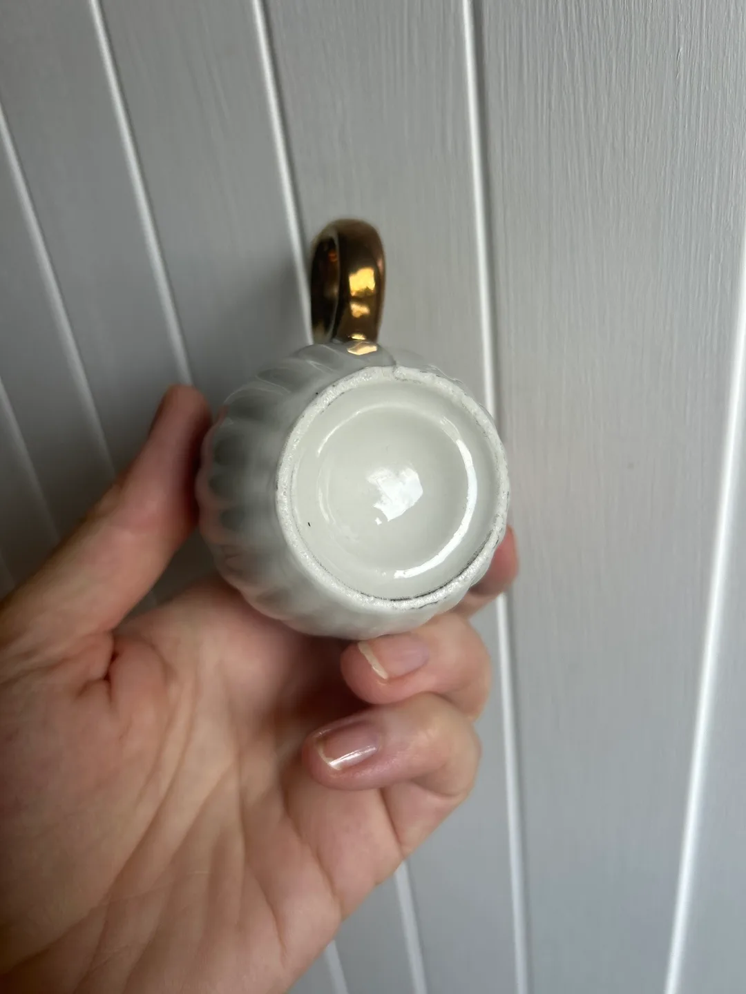 Vintage White & Gold Demitasse Cup and Saucer image indicator(2)