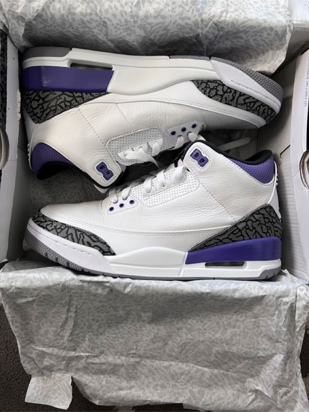 Air Jordan 3 Retro 'Dark Iris' White (Men's 9) - photo 2