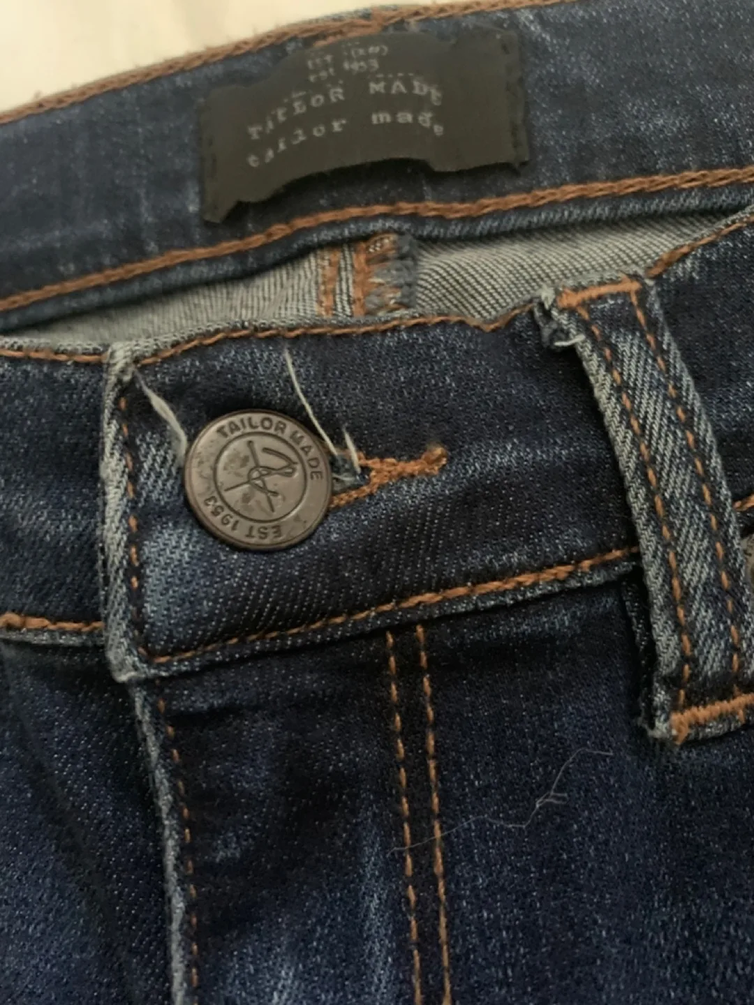 Tailor Made Dark Wash Denim Jeans image indicator(4)