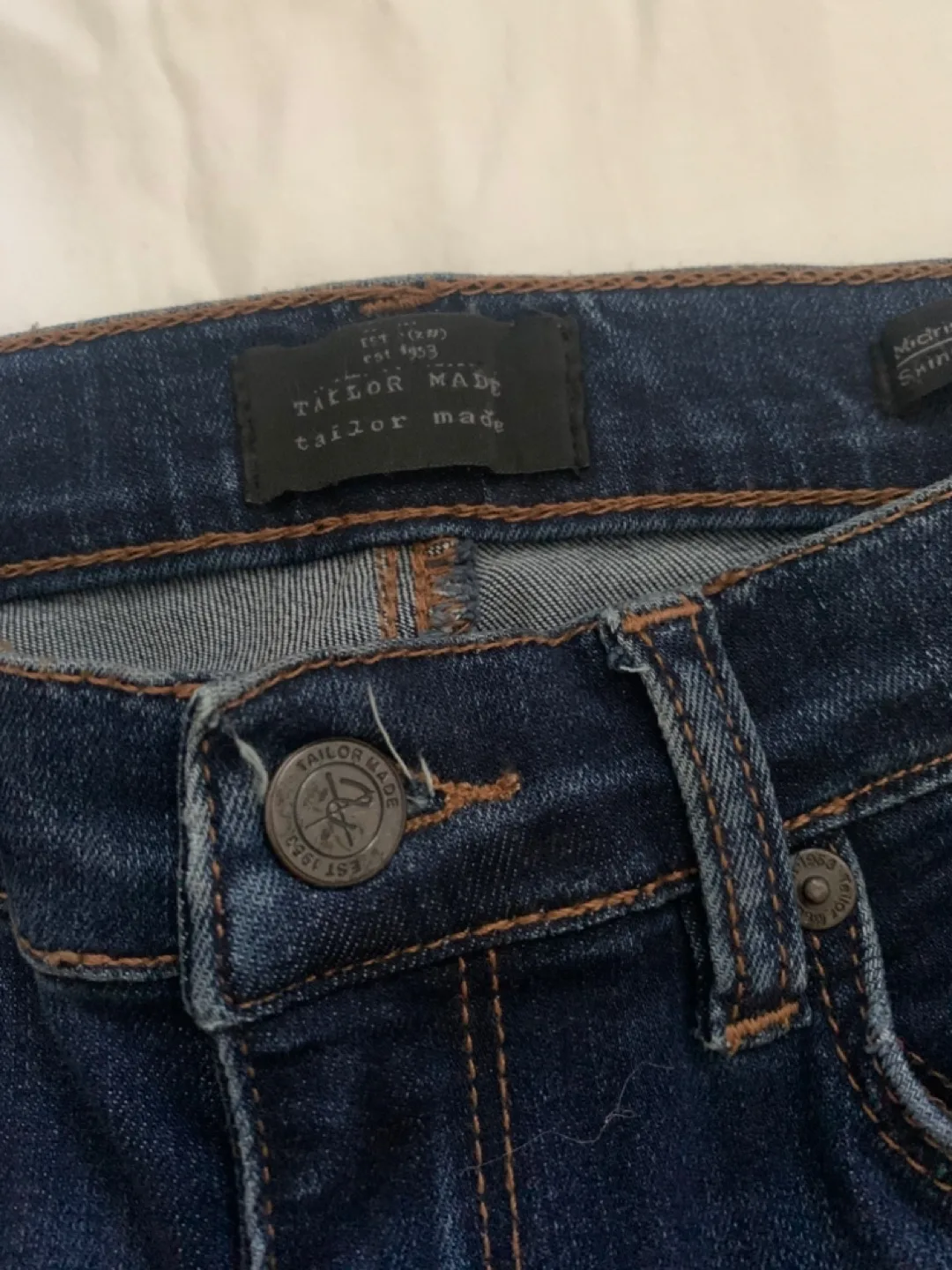 Tailor Made Dark Wash Denim Jeans image indicator(5)