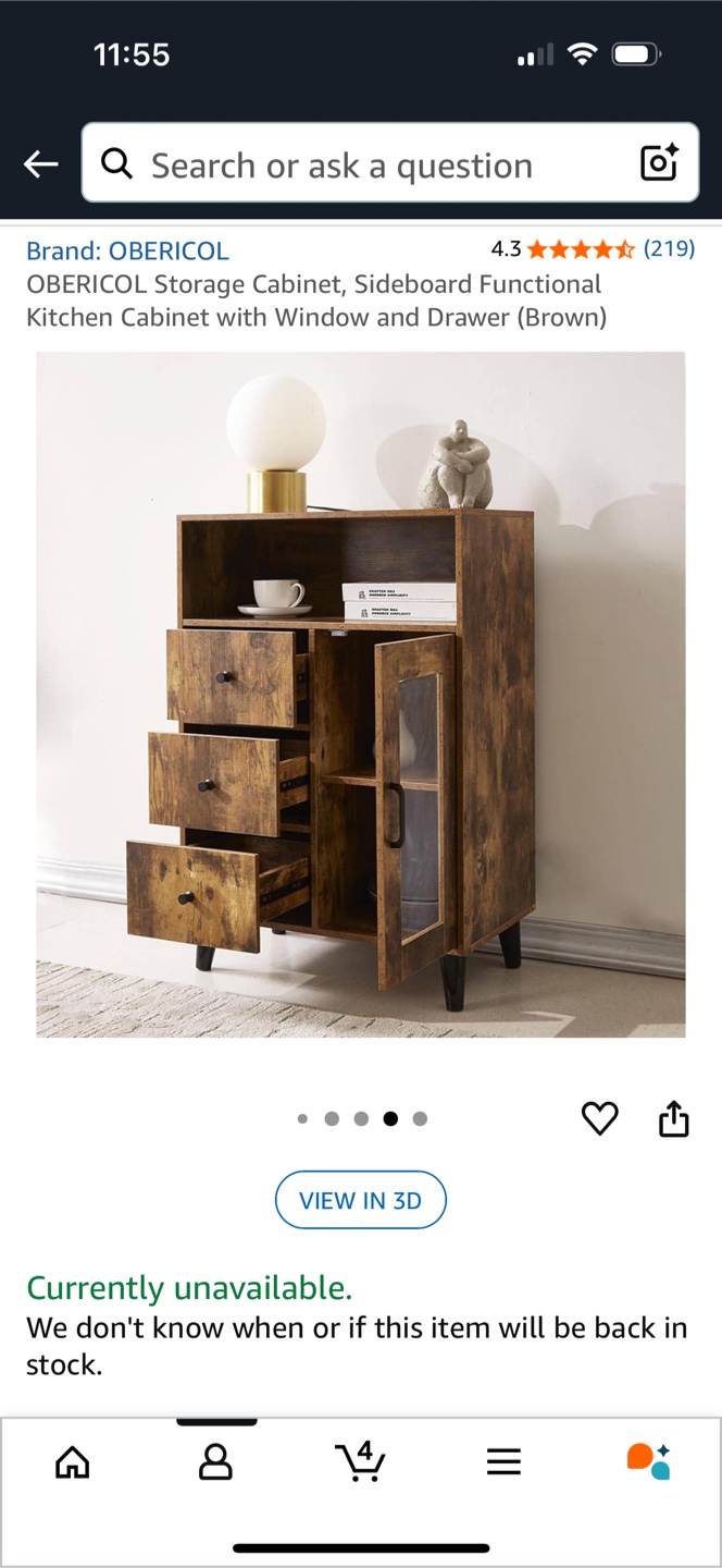 OBERICOL Storage Cabinet, Sideboard - Brown - photo 3