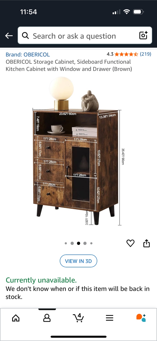 OBERICOL Storage Cabinet, Sideboard - Brown - photo 2