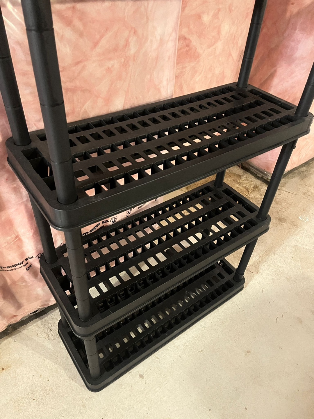 Black Plastic 4-Tier Shelving Unit - photo 2