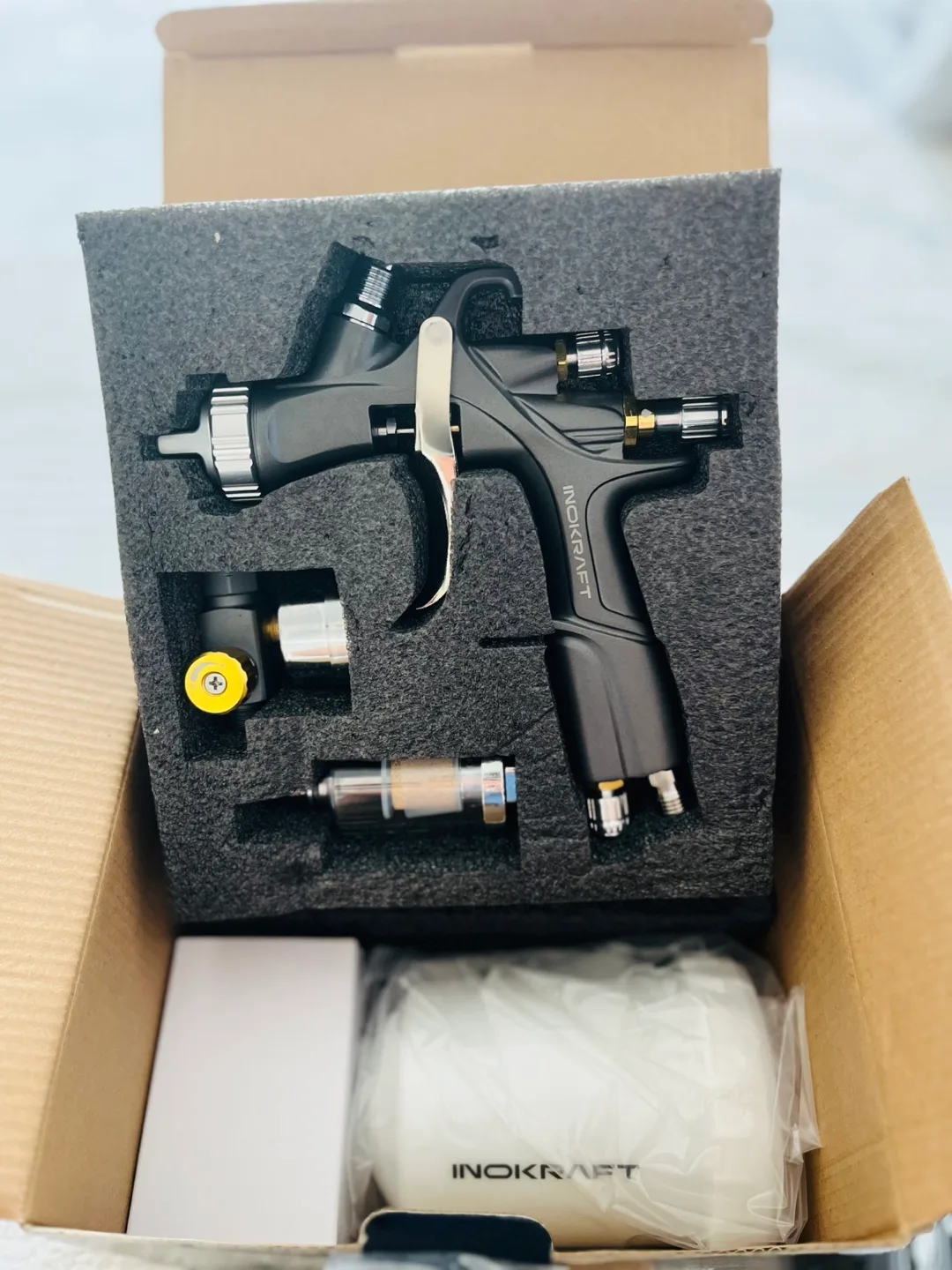 INOKRAFT Drizzle D1 LVLP Air Spray Gun - New in Box! image indicator(5)