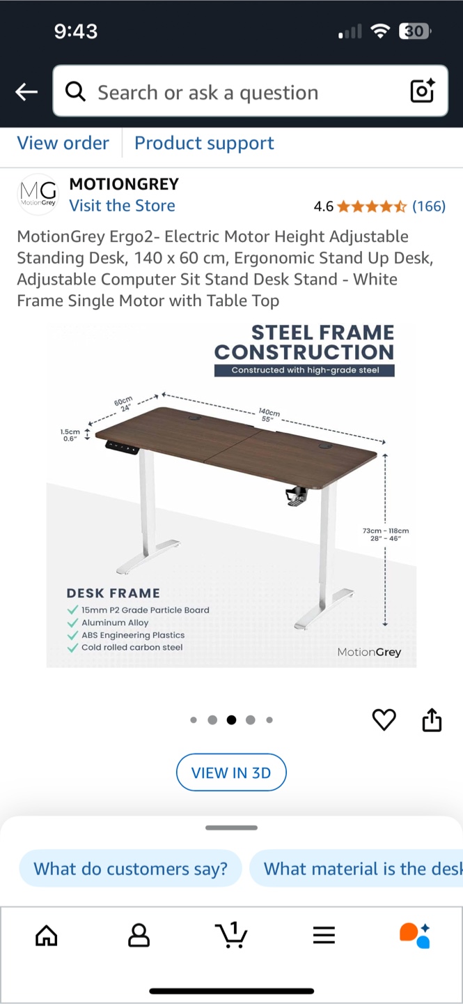 MotionGrey Ergo2 Electric Standing Desk - photo 2