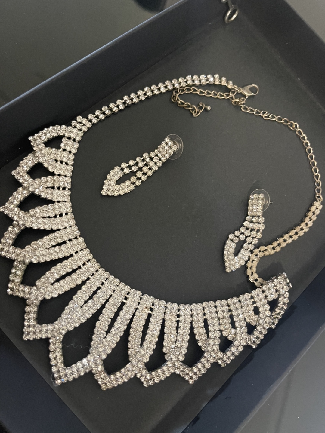 Rhinestone Tiara, Necklace & Earring Set