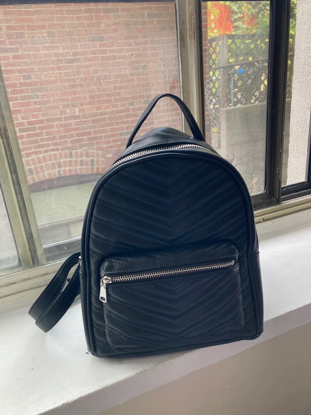 Black Quilted Backpack thumbnail