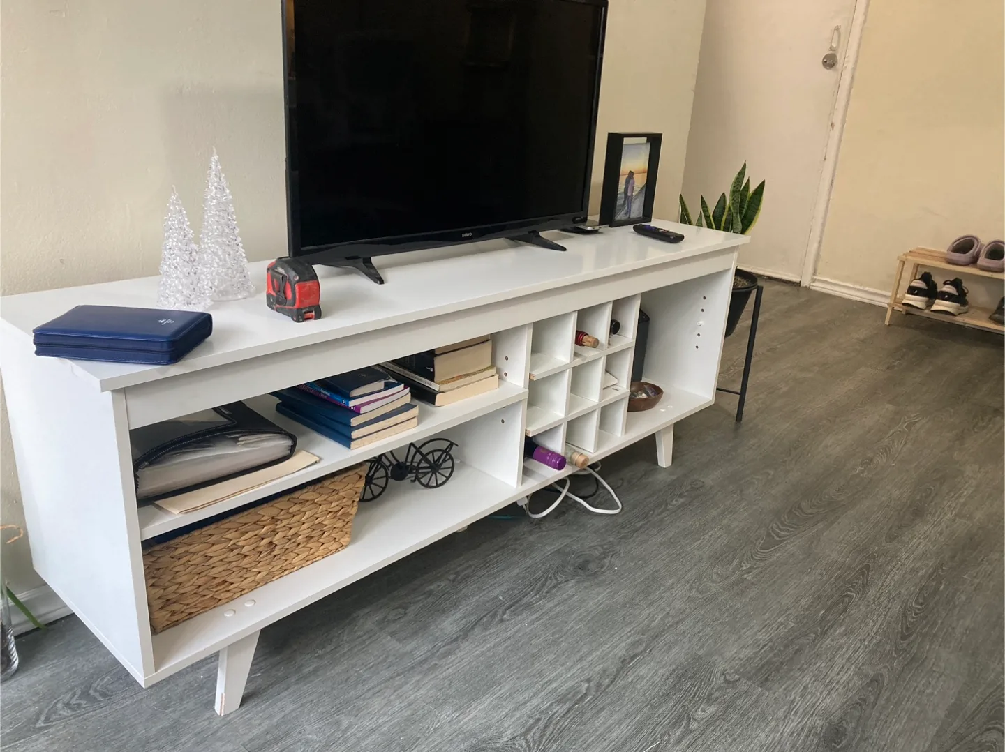 White TV Stand - 59 inch thumbnail
