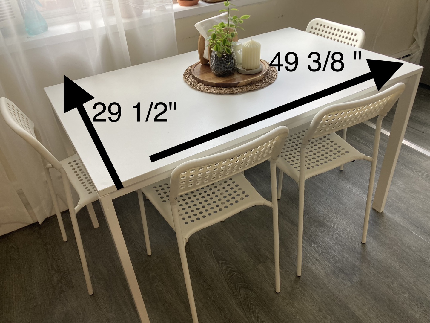 IKEA Melltorp Table & Adde Chairs - White