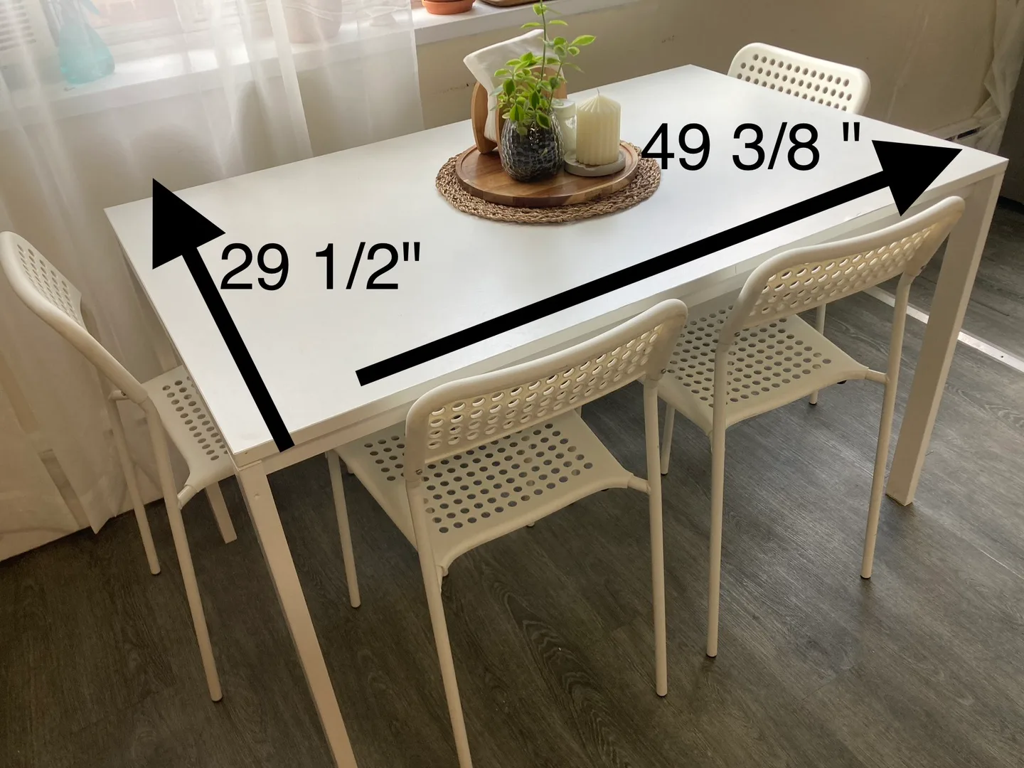 IKEA Melltorp Table & Adde Chairs - White thumbnail