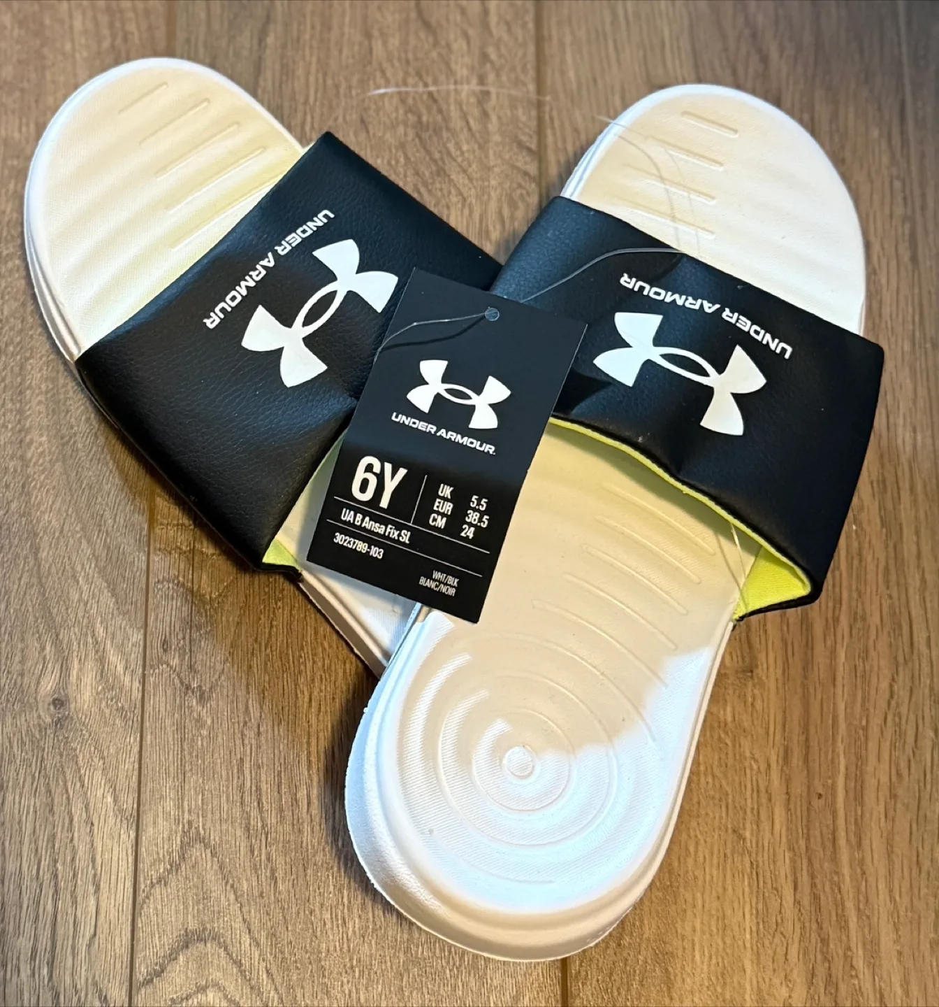 New Under Armour UA B Ansa Fix SL Slides - Size 6Y thumbnail