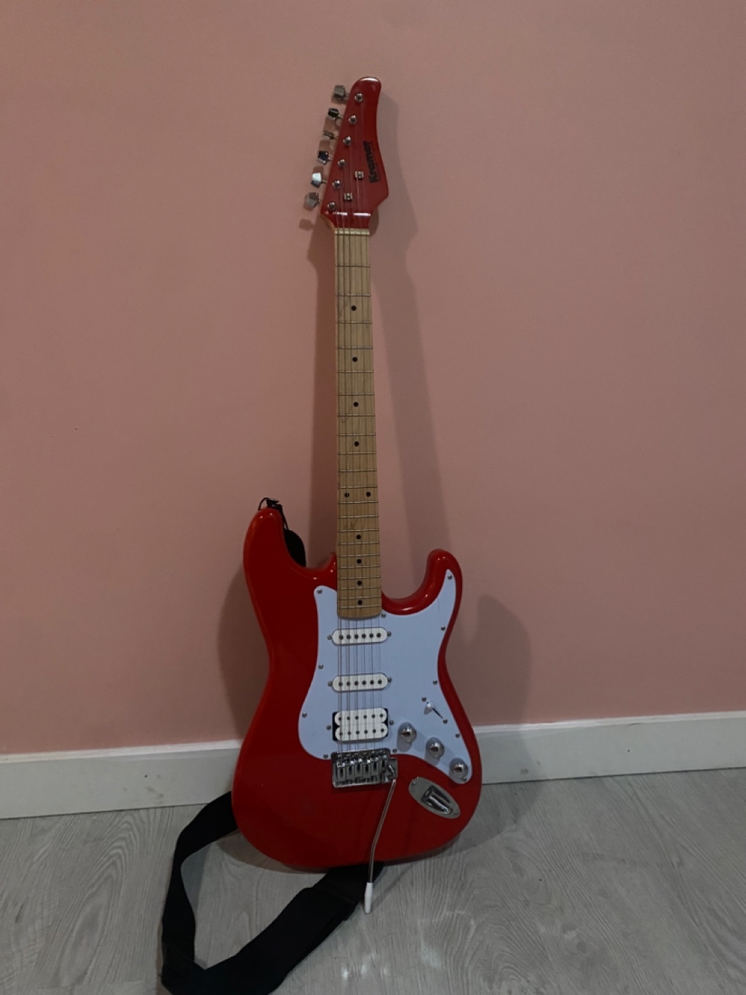 Red electric guitar