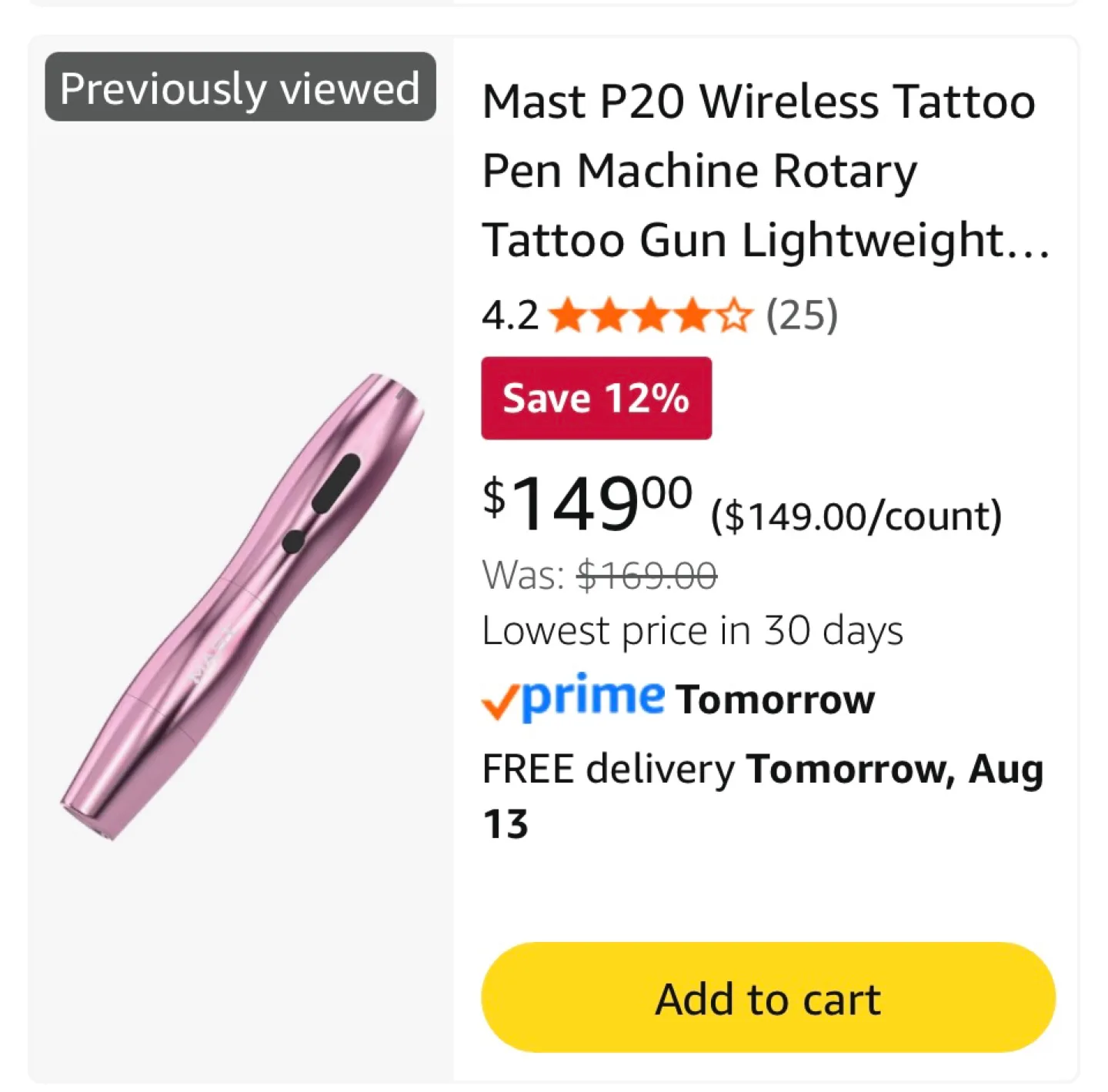 Mast P20 Wireless Tattoo Pen Machine Rotary Tattoo Gun thumbnail