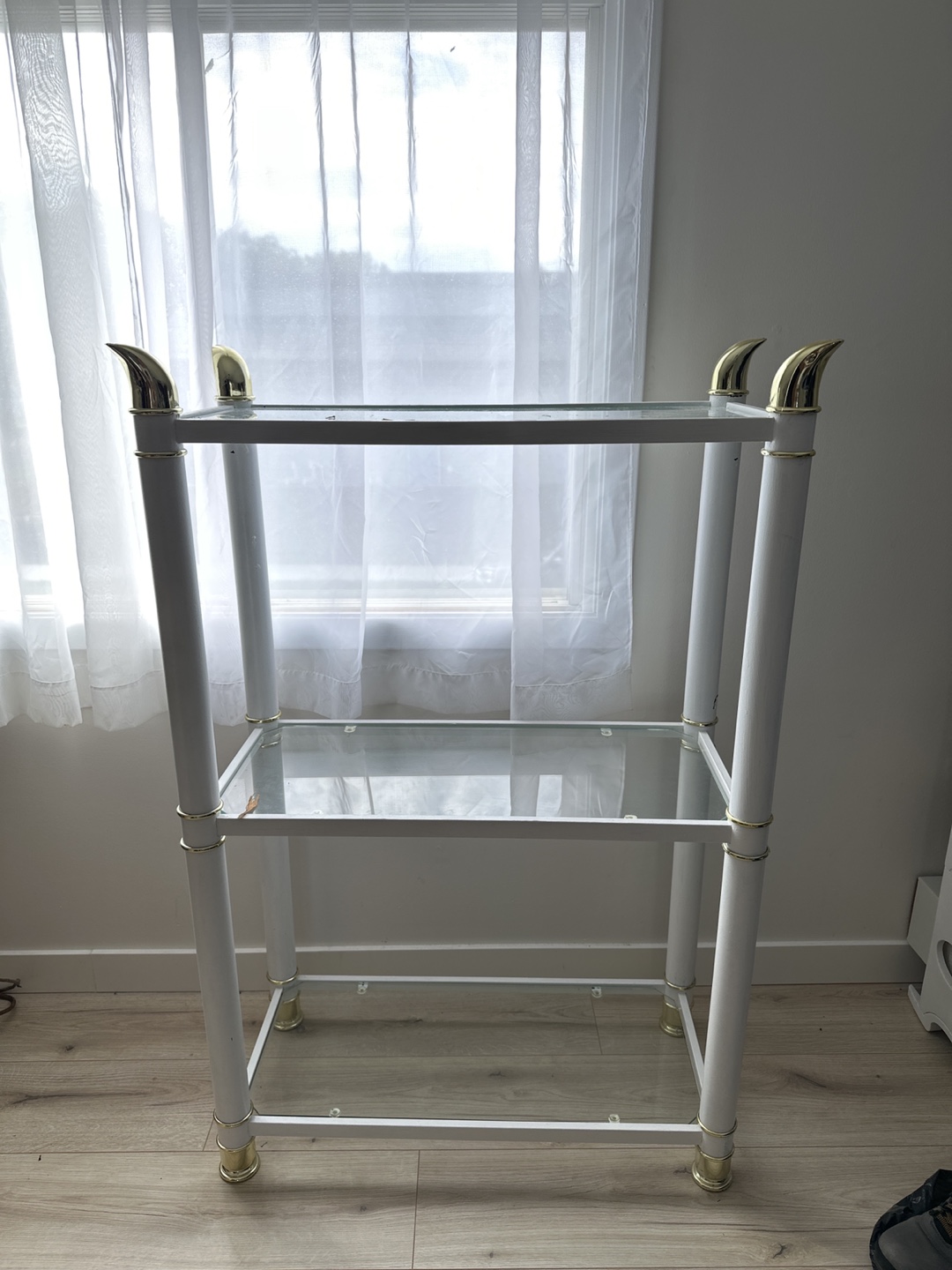 White & Glass 3-Tier Shelves