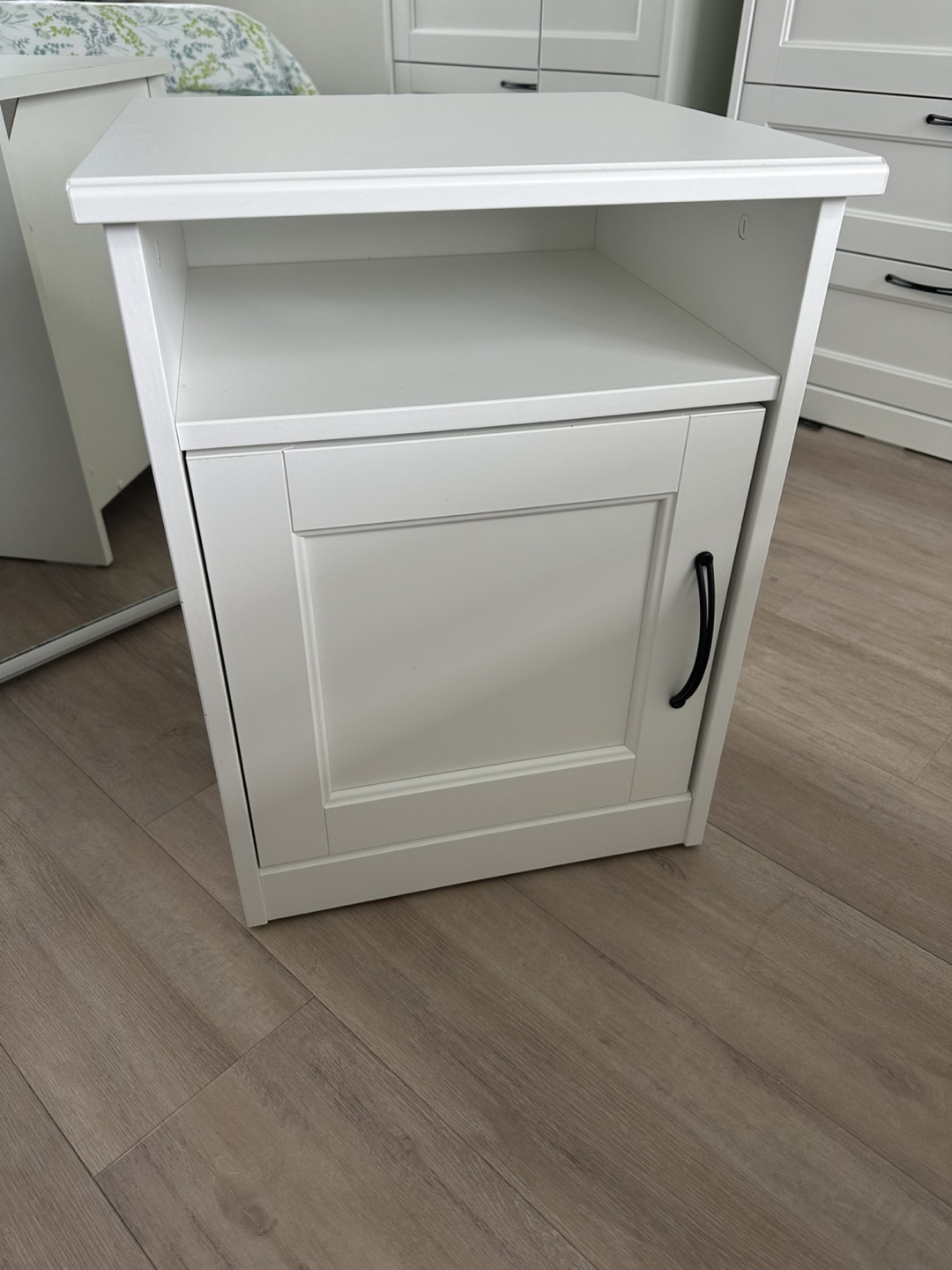 IKEA White bedside table with door