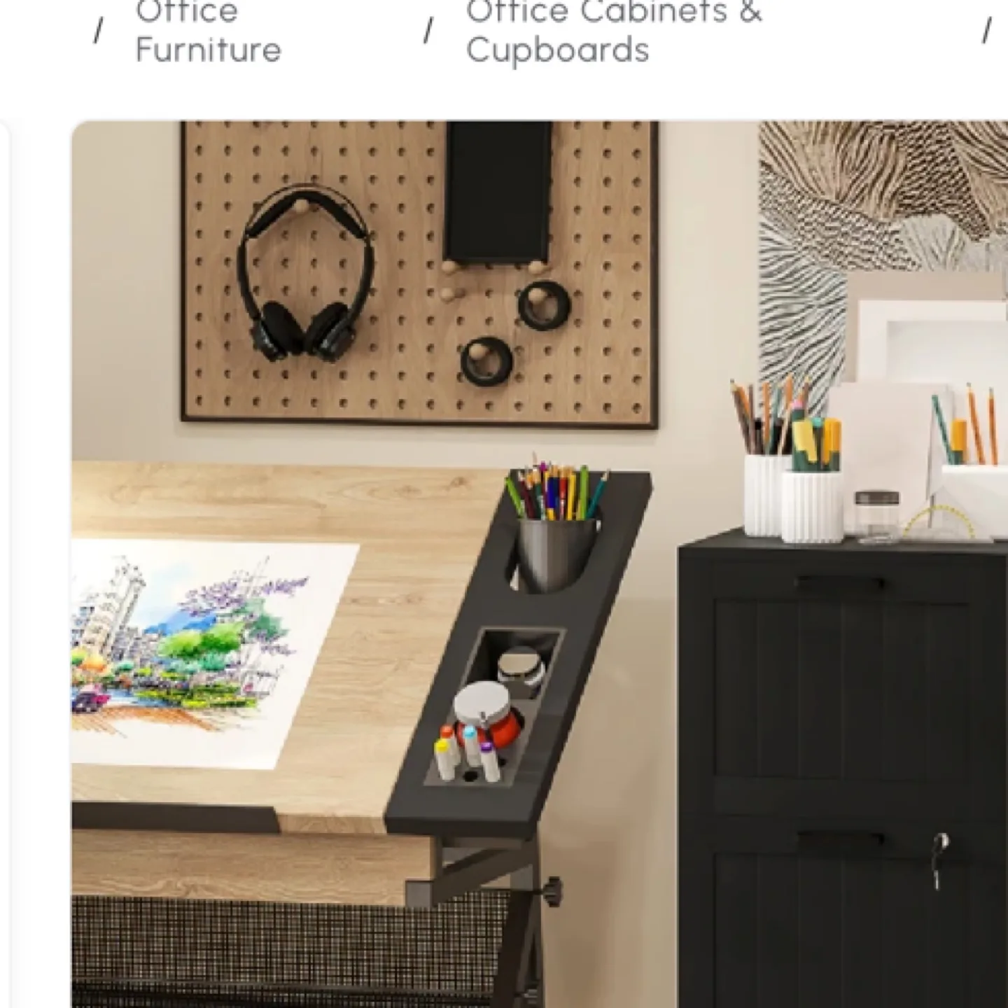 HOMCOM 3 Drawer Filing Cabinet with Lock, Black image indicator(4)