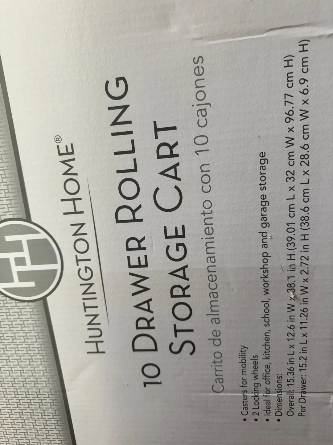 Huntington Home 10 Drawer Rolling Storage Cart image indicator(4)