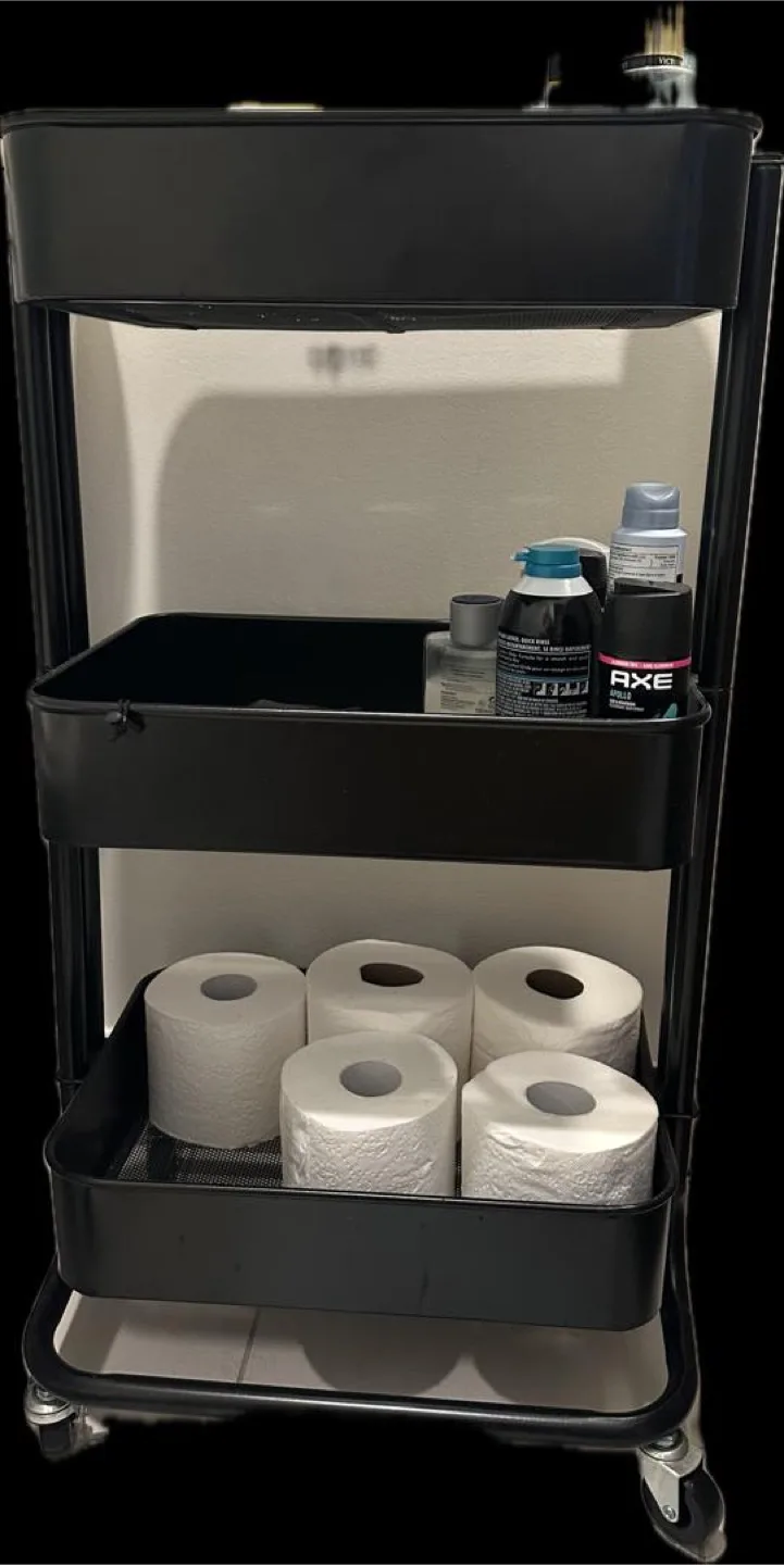 Black 3-Tier Rolling Cart image indicator(3)