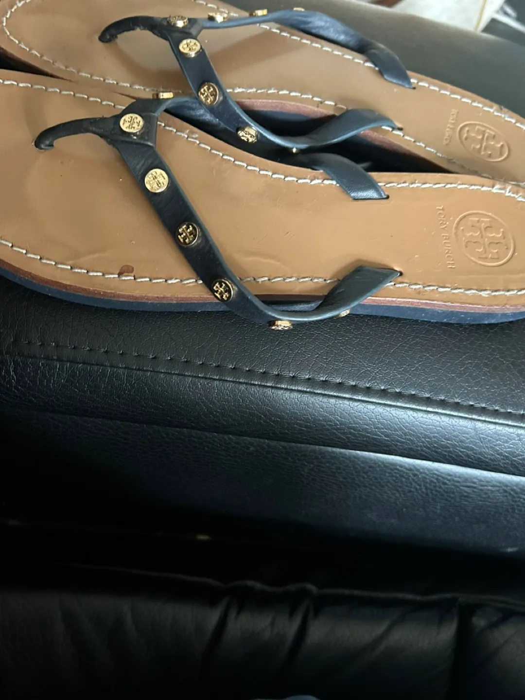 Tory Burch Black Flip Flops Sandals image indicator(2)