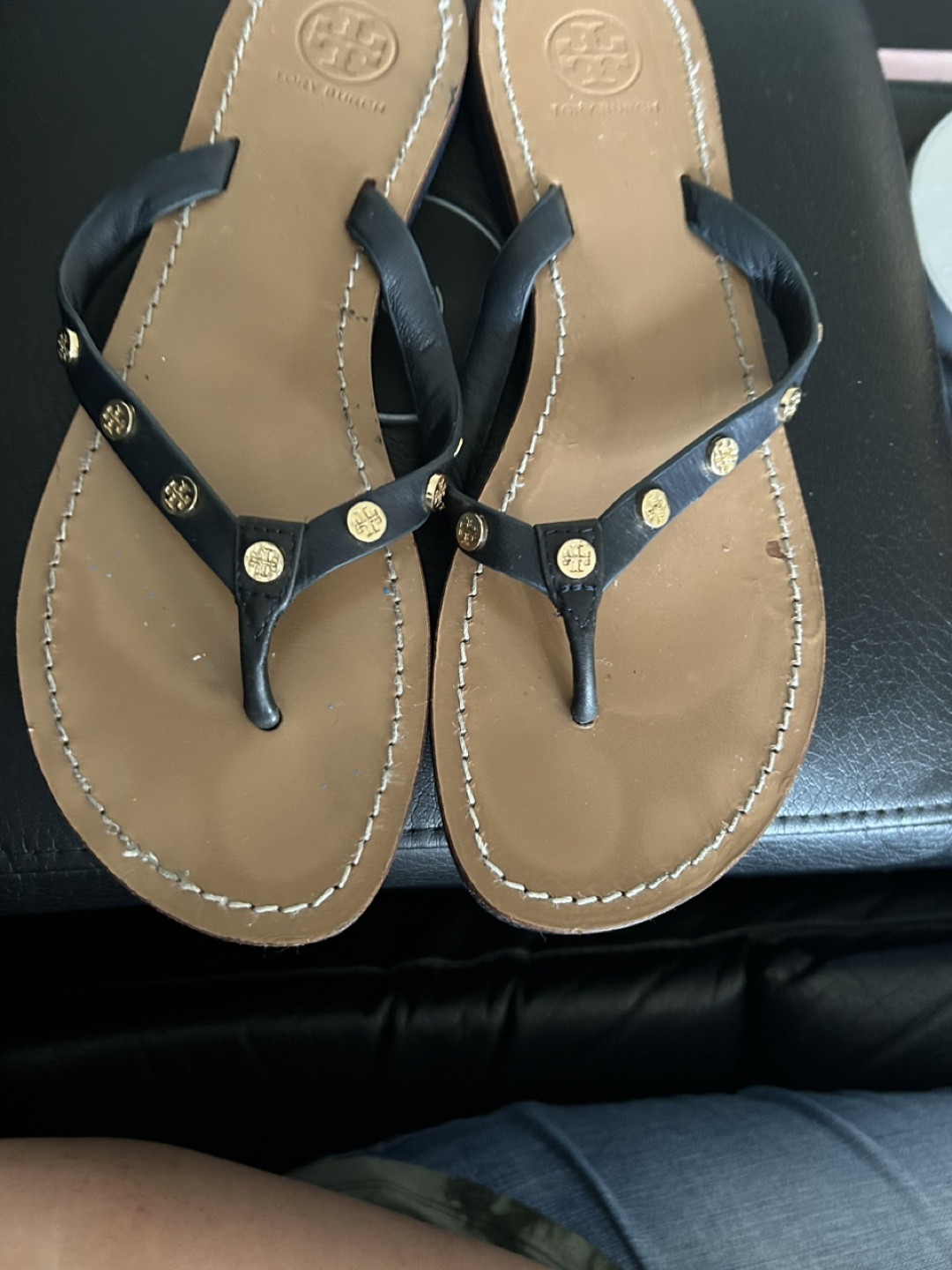 Tory Burch Black Flip Flops Sandals