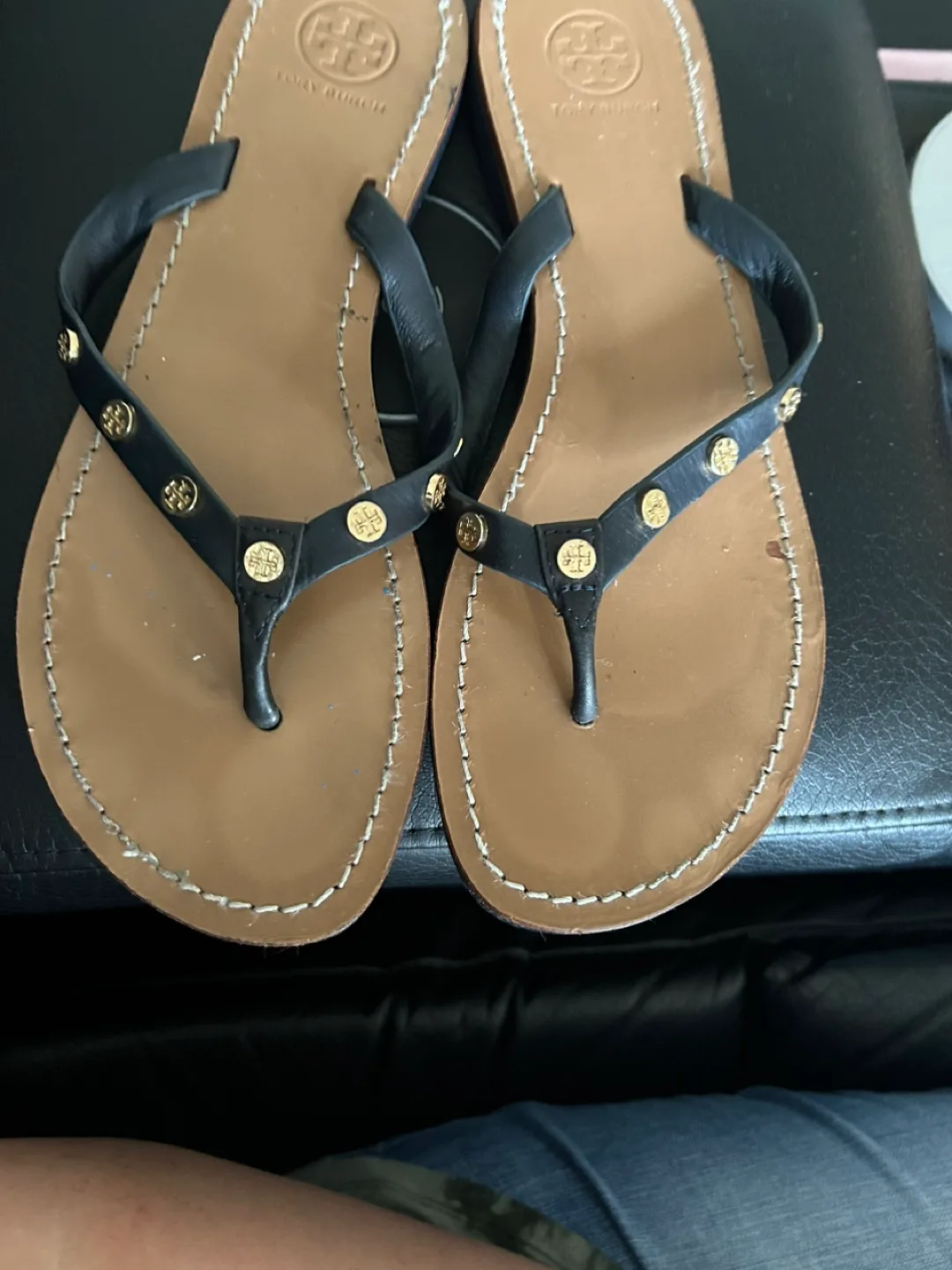 Tory Burch Black Flip Flops Sandals thumbnail