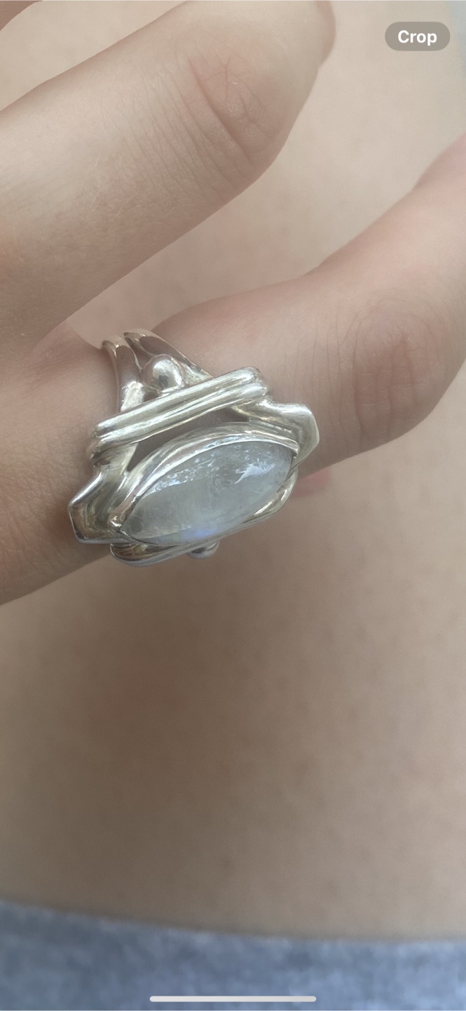 Handcrafted Sterling silver moonstone ring size 5 - photo 3