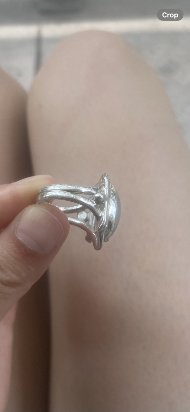 Handcrafted Sterling silver moonstone ring size 5 - photo 2