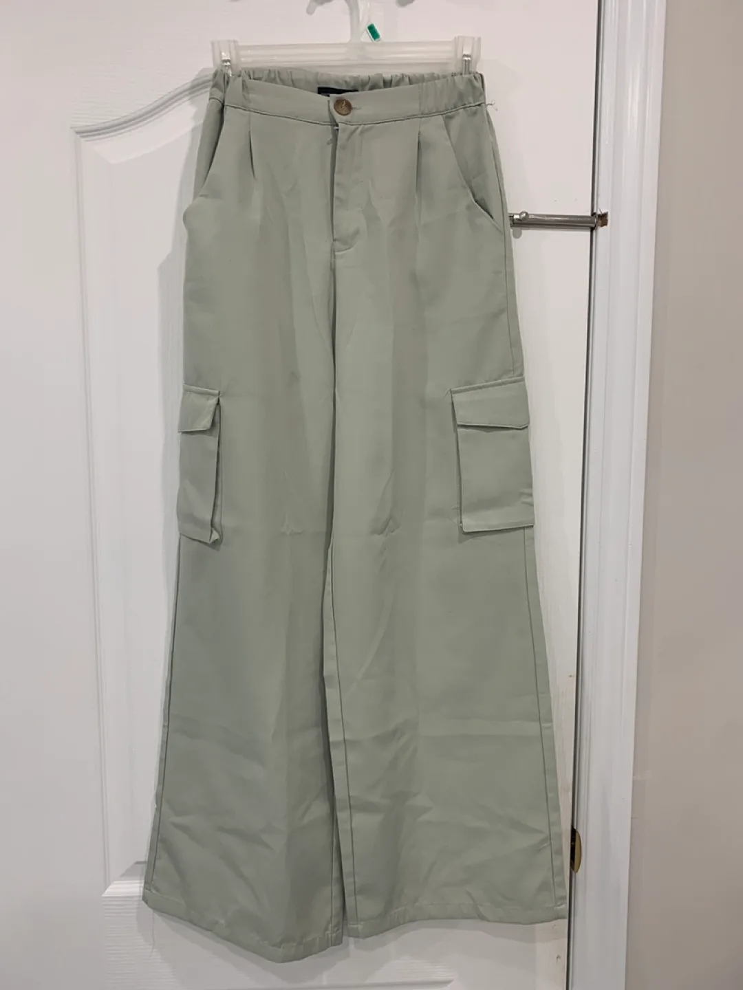 Wide Leg Cargo Pants - Sage Green thumbnail