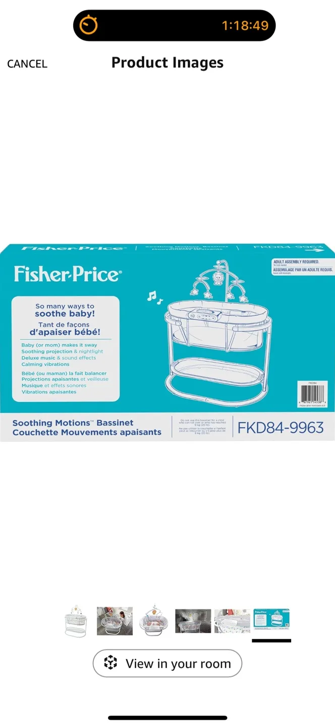 Fisher Price Bassinet- soothing motions image indicator(6)