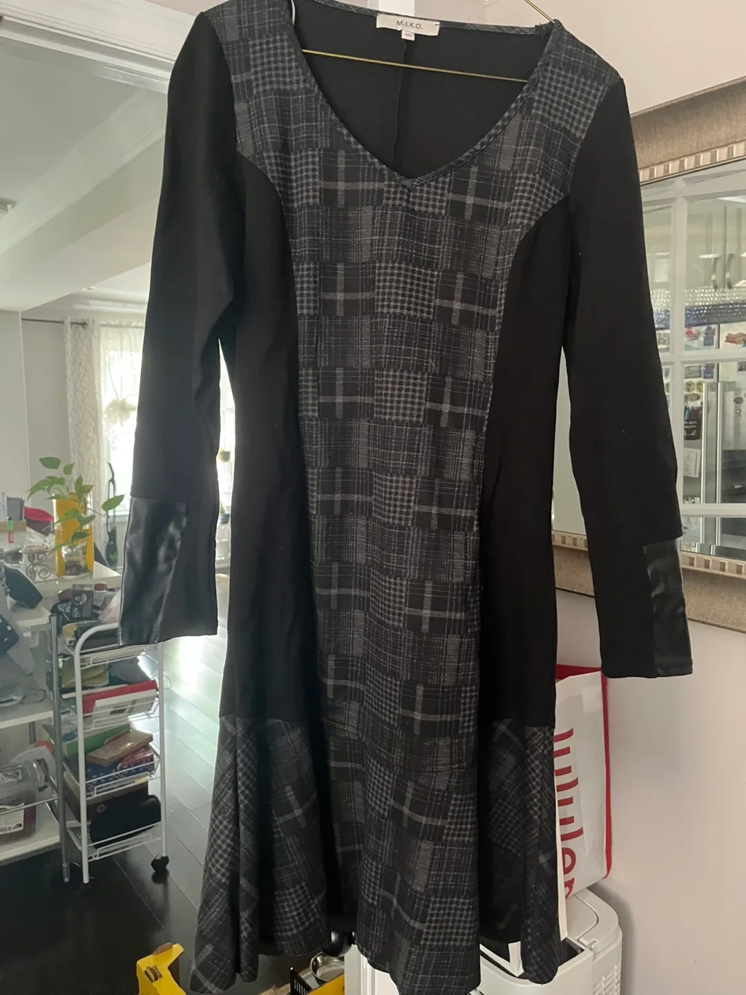 Designers Dress with Plaid and Black thumbnail