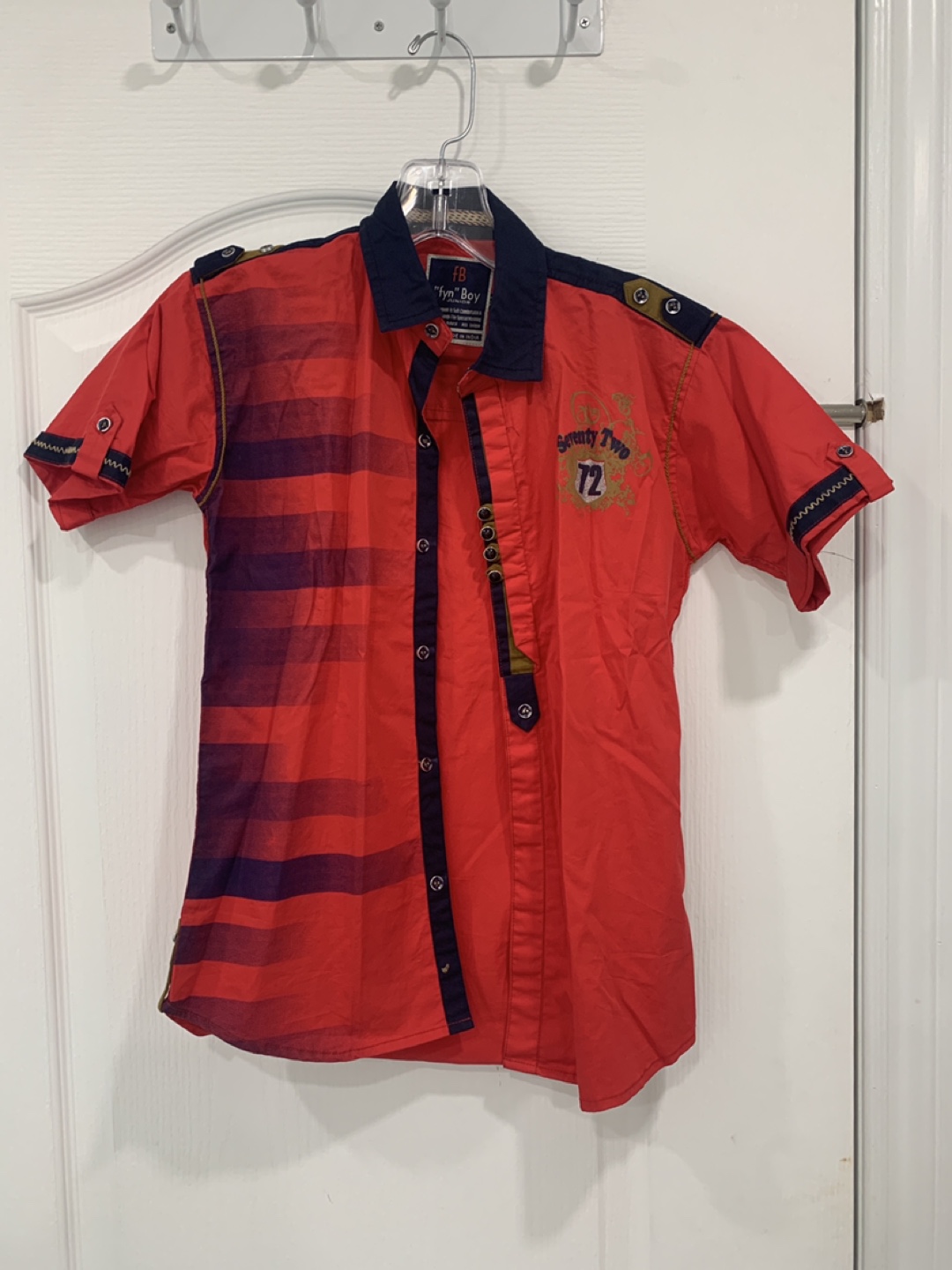 Fyn-Boy Red Short Sleeve Shirt