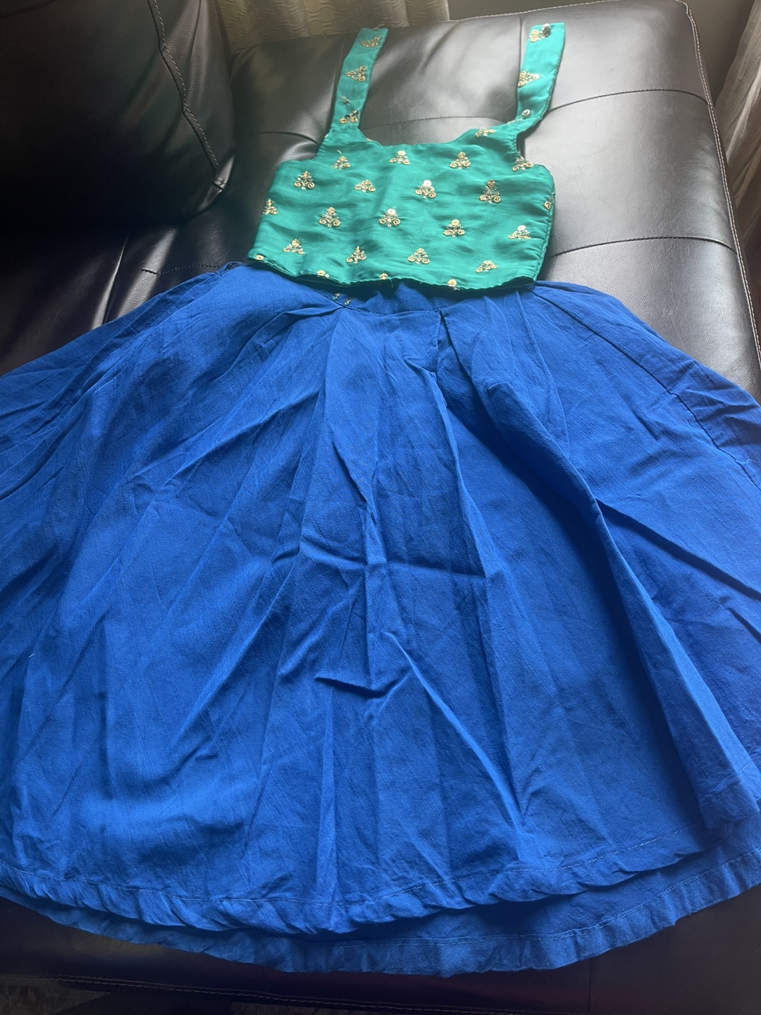 Girl's Green & Blue Dress