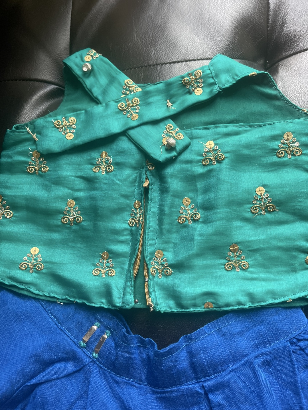 Girl's Green & Blue Dress - photo 3