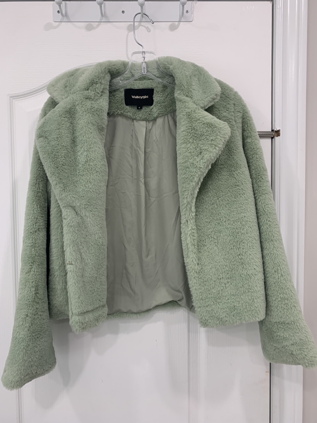 Valleygirl Mint Green Faux Fur Jacket - Size M - photo 2