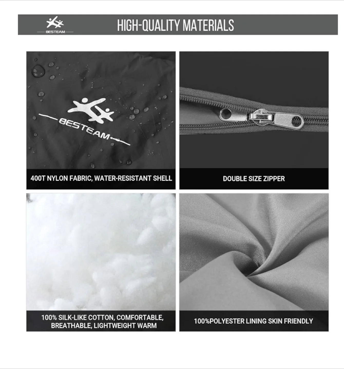 BESTEAM Ultra-Light Warm Weather Sleeping Bag image indicator(4)