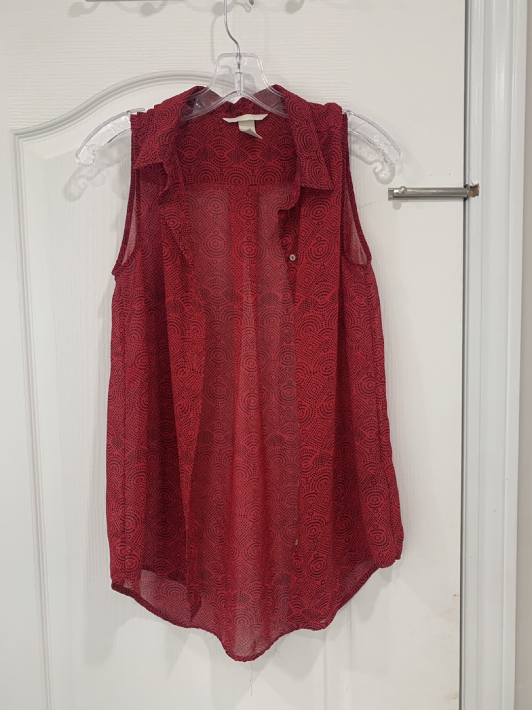 H&M Red Sleeveless Blouse
