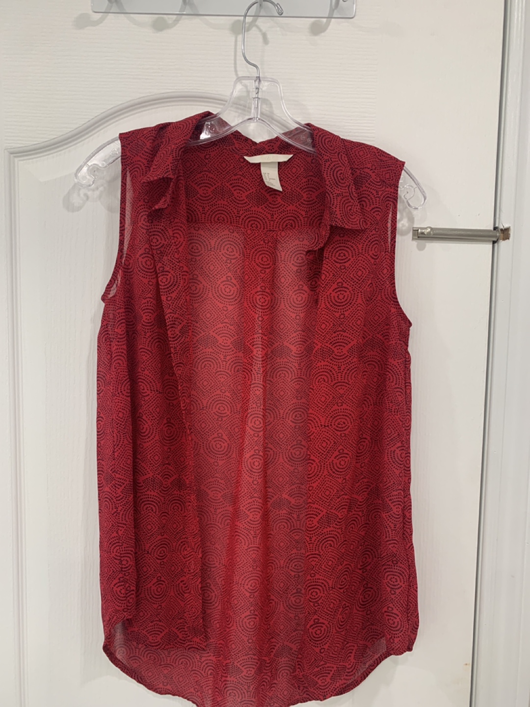 H&M Red Sleeveless Blouse - photo 3