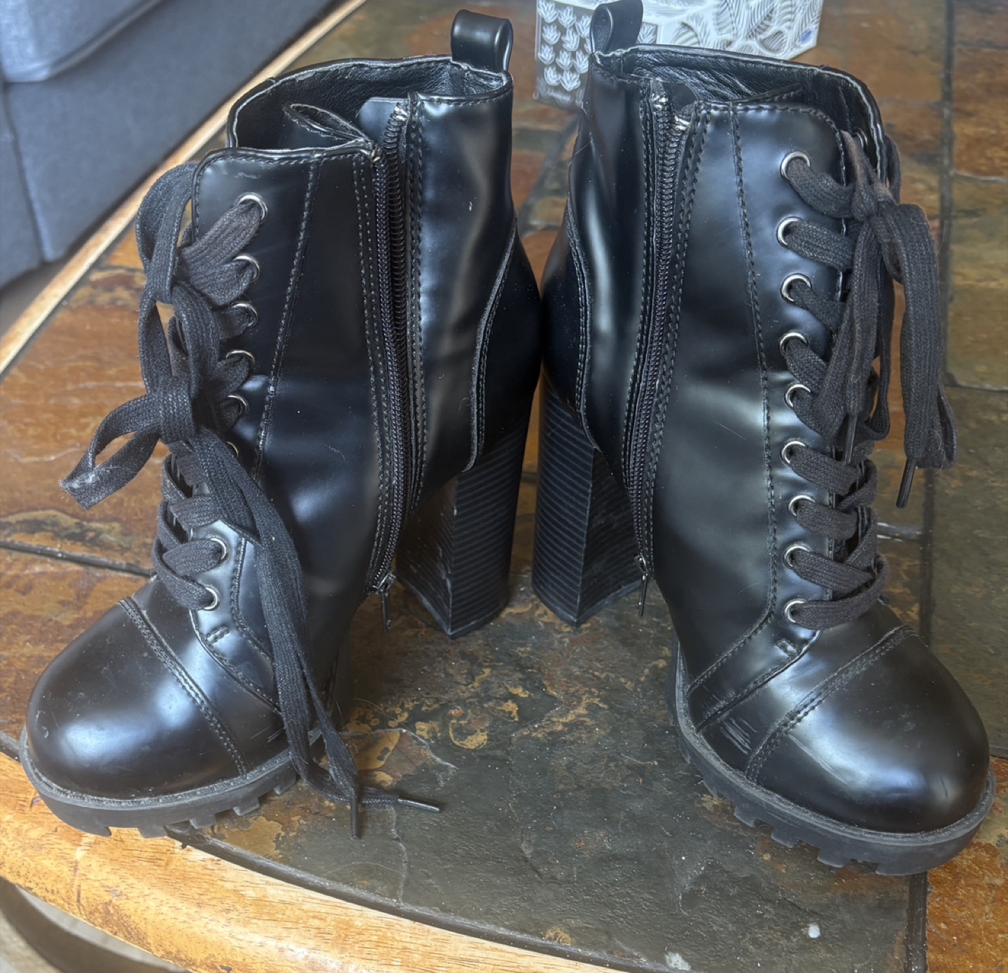 Carver Black Lace-Up Boots - Size 7.5 - photo 3